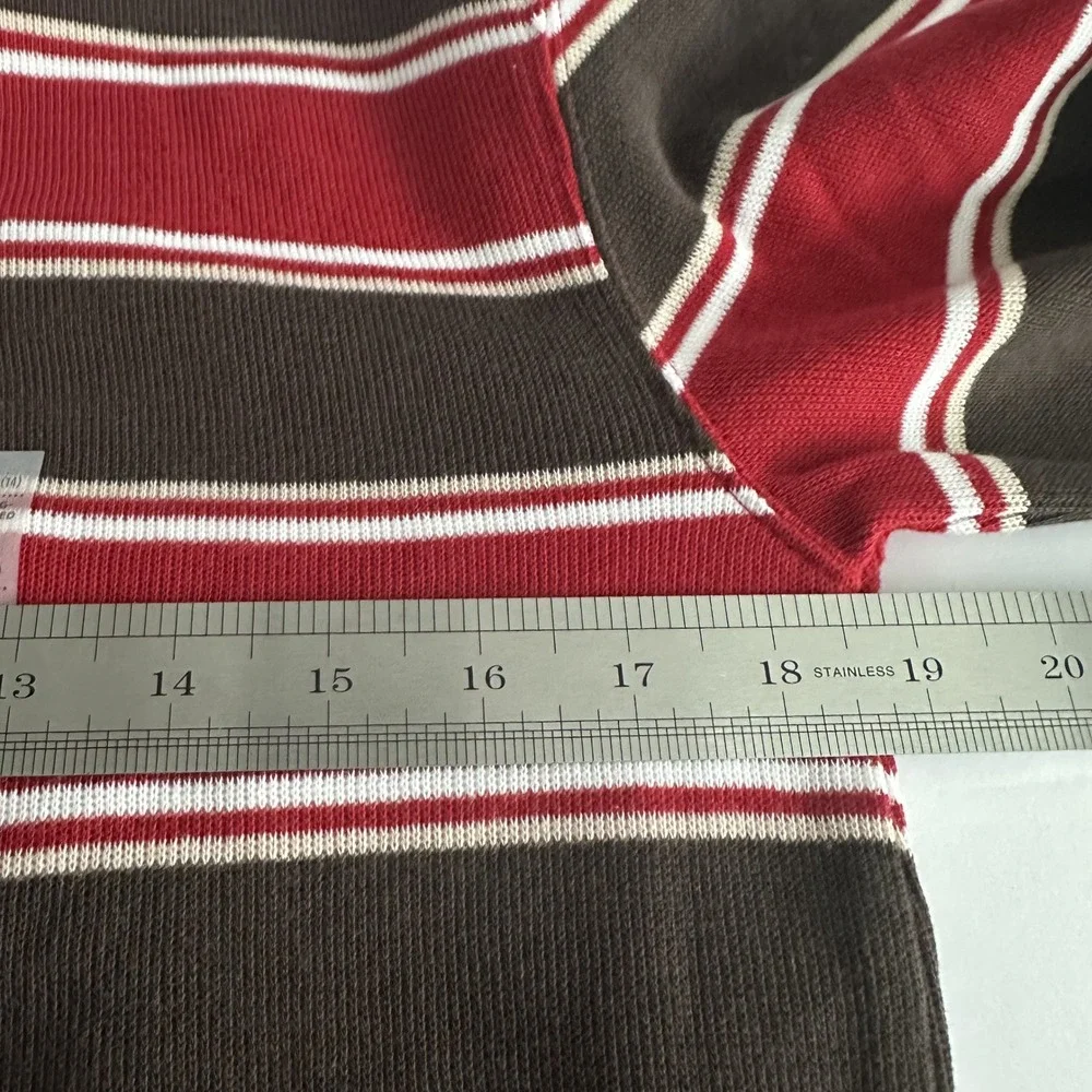 Old Navy Top Crewneck Boys XL(14)‎ Striped L/S Red Brown Casual Streetwear NWOT